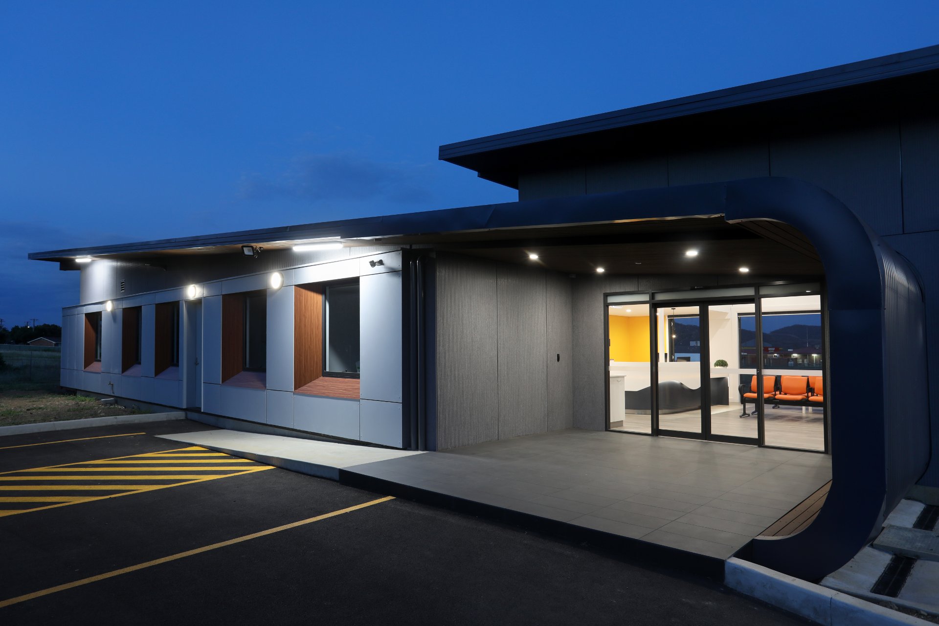 Medical centre building is fully accessible with a wheelchair ramp,designed with expertise in medical fitouts and construction