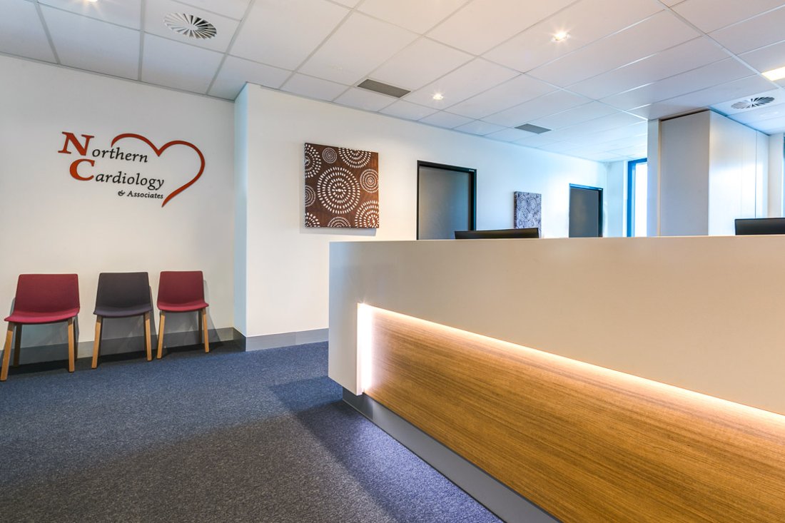 Comfortable and modern waiting room designed by medical architecture and clinical design specialists Space for Health