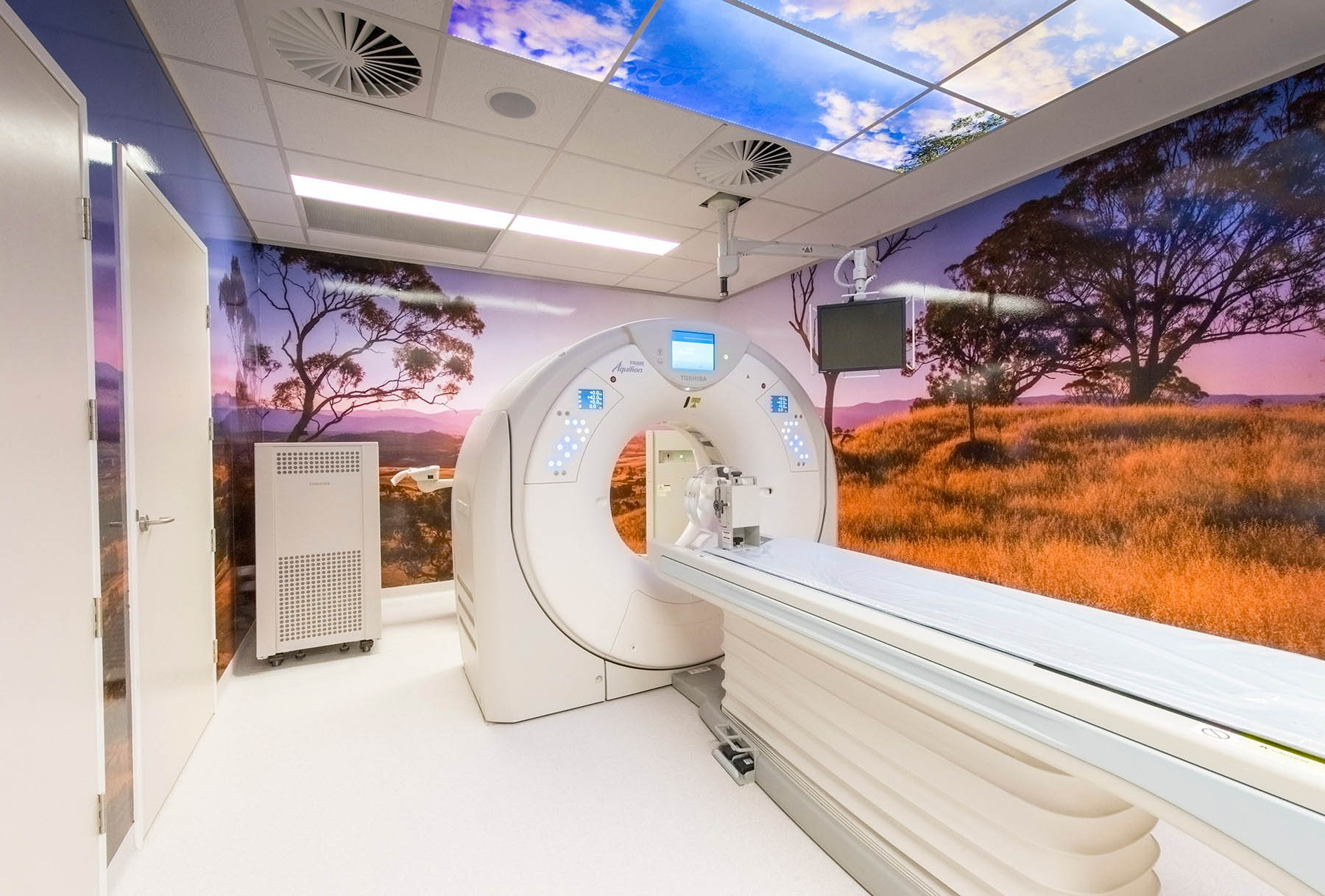 Medical imaging room for a modern medical centre fitout, built to the highest standards of medical building and clinic design
